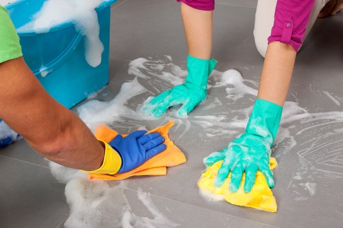 Office cleaners in N2 maintaining a professional reception area